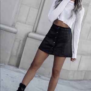 Forever 21 Faux leather button down skirt